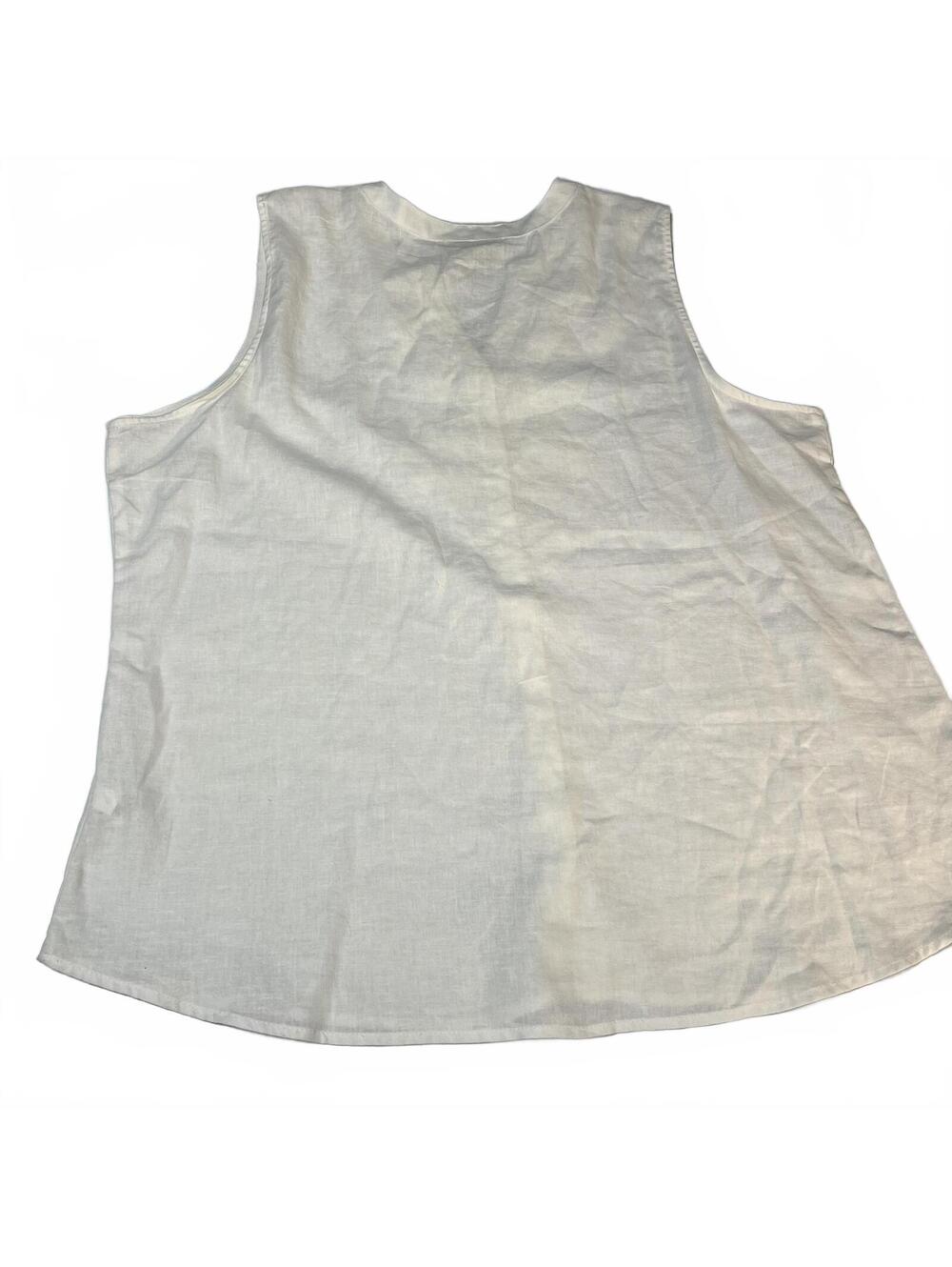 Dana Buchman Cream White Sleeveless Linen Rayon Blend Top XXL NWT - Picture 6 of 8